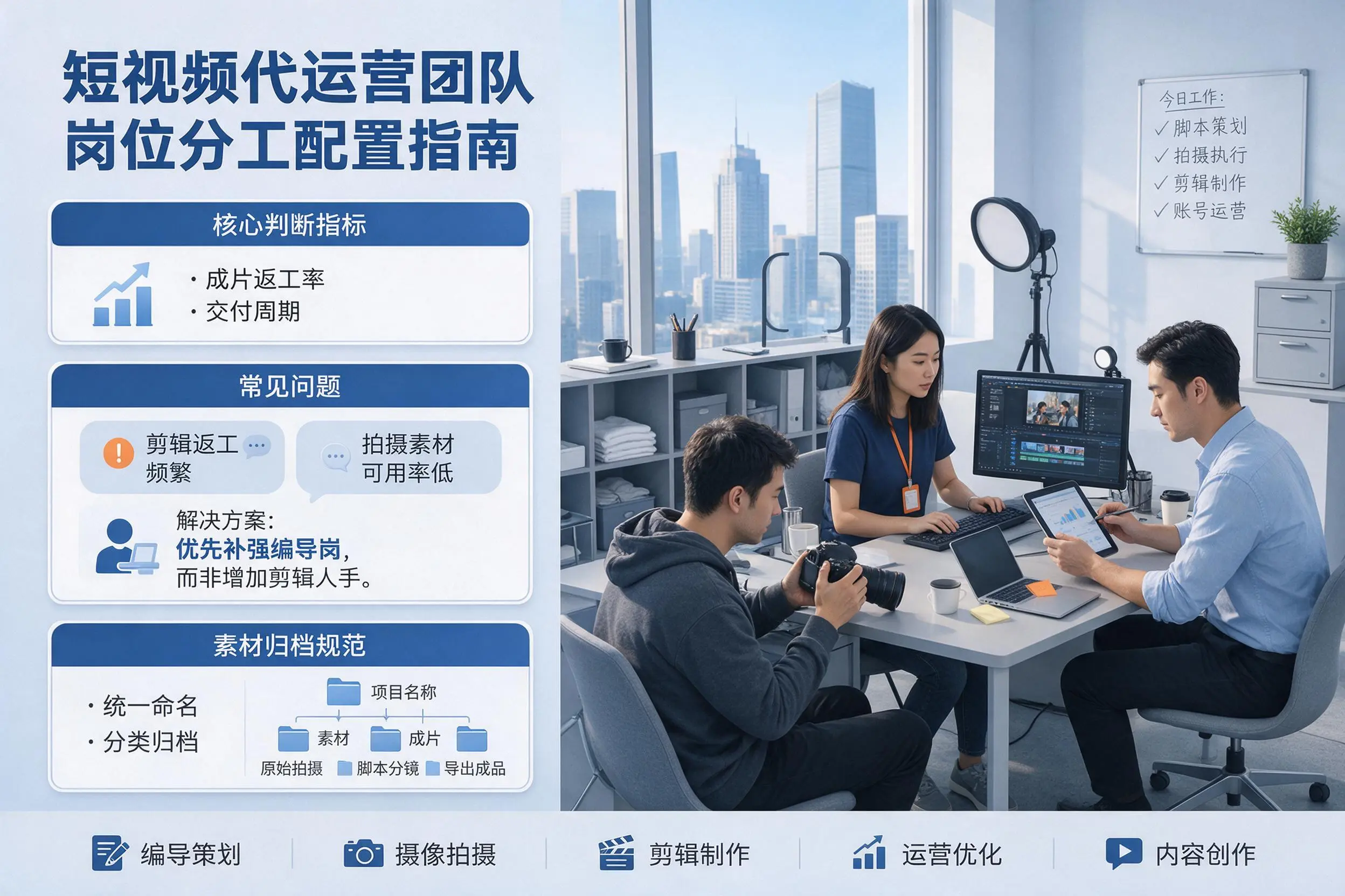 短视频代运营团队如何配置？临夏企业岗位分工科普说明